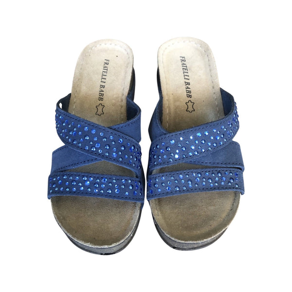 Fratellibabb Comfort Wedge - Blue - My Shoe Shop - Wedge
