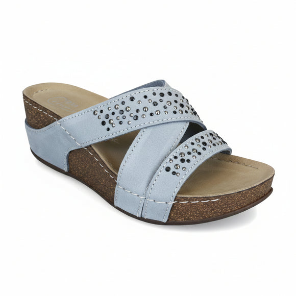 Fratellibabb suede comfort wedge in Grey