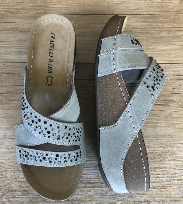 Fratellibabb Comfort Wedge - Grey - My Shoe Shop - Wedge