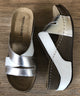 Fratellibabb Comfort Wedge - Silver and White - My Shoe Shop - Wedge