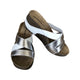 Fratellibabb Comfort Wedge - Silver and White - My Shoe Shop - Wedge