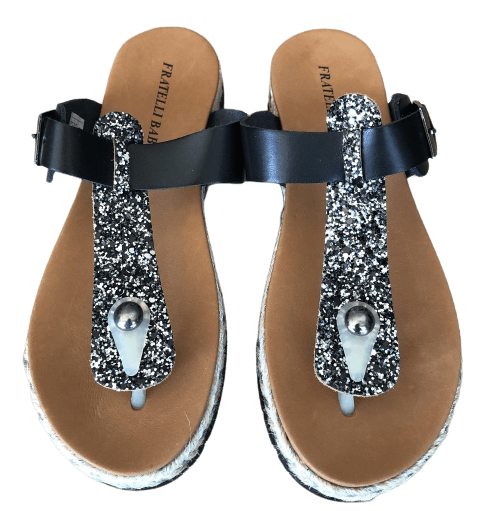 Fratellibabb Leather Thong Sandal - Black - My Shoe Shop - sandal