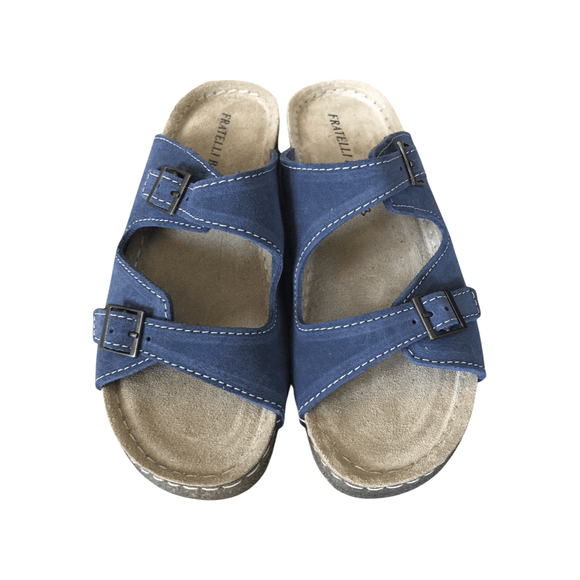 Fratellibabb Low Comfort Wedge - Blue - My Shoe Shop - sandal