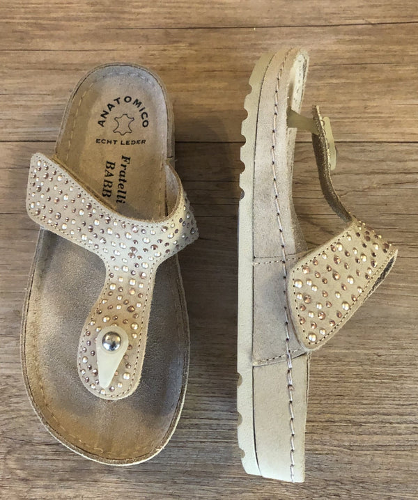 Fratellibabb Thong Sandal - Beige - My Shoe Shop - sandal