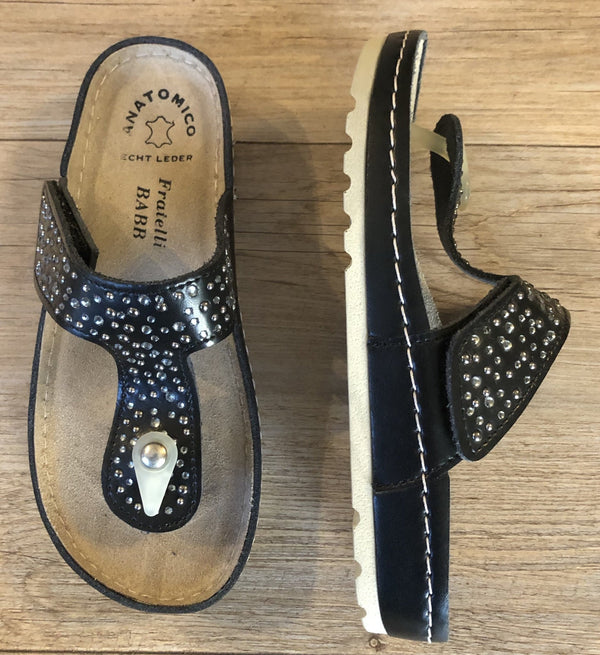 Fratellibabb Thong Sandal - Black - My Shoe Shop - sandal