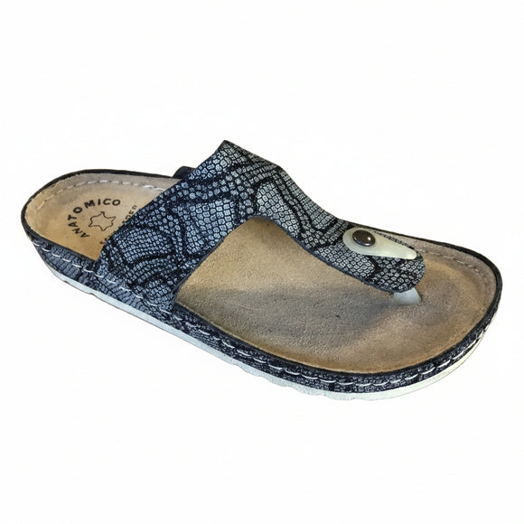 Fratellibabb snake-print thong sandal in Black