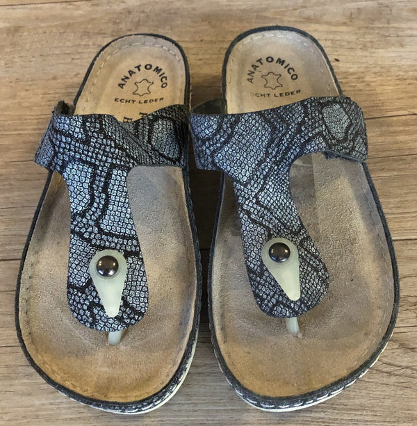Fratellibabb Thong Sandal - Black (snake) - My Shoe Shop - sandal