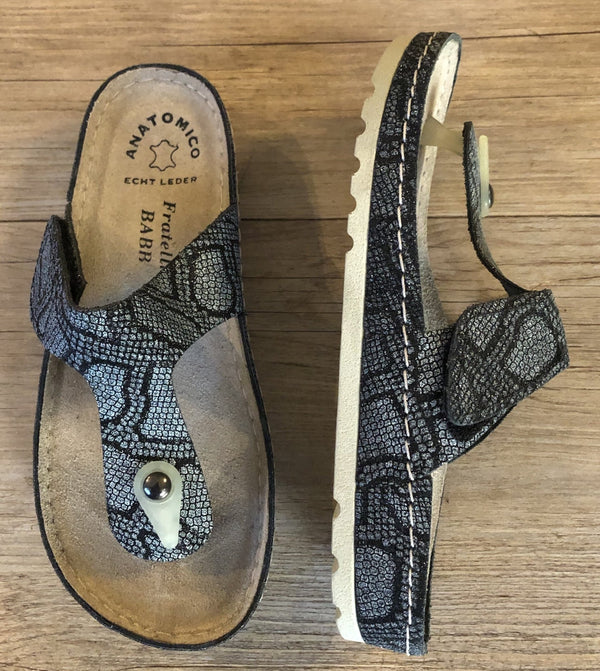 Fratellibabb Thong Sandal - Black (snake) - My Shoe Shop - sandal