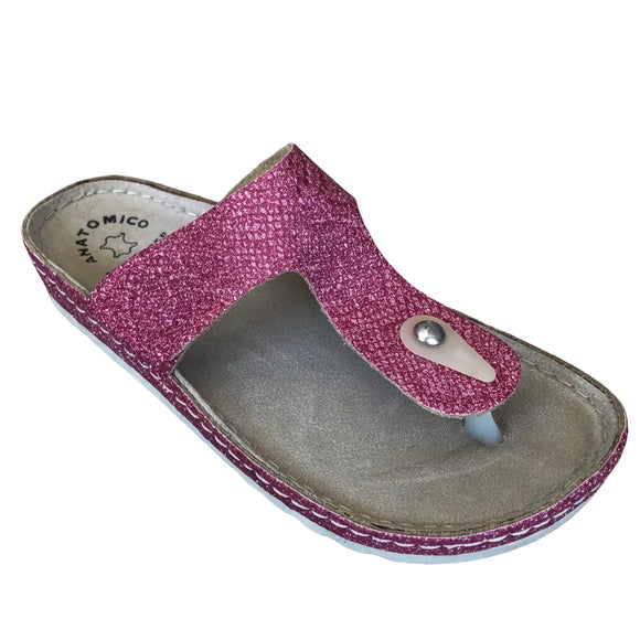 Fratellibabb leather thong sandal in Red