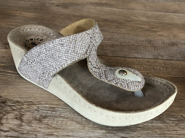 Fratellibabb Thong Wedge - Beige gold - My Shoe Shop - Wedge