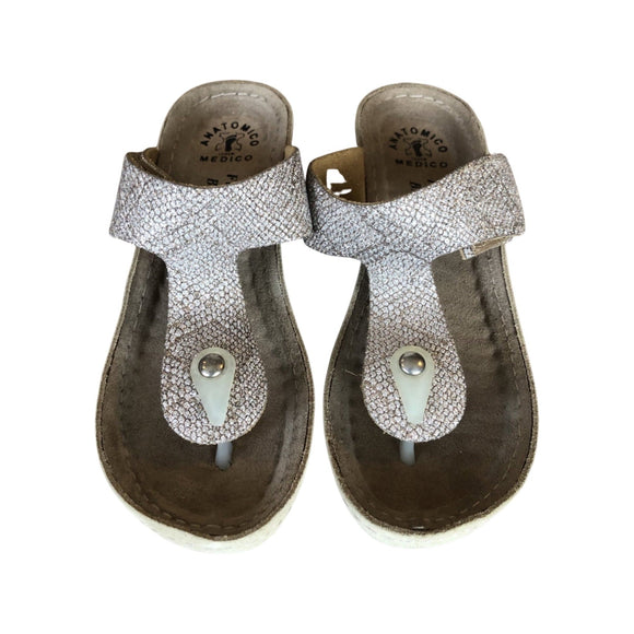 Fratellibabb Thong Wedge - Beige gold - My Shoe Shop - Wedge