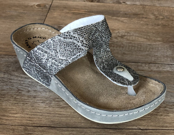 Fratellibabb Thong Wedge - Grey - My Shoe Shop - Wedge
