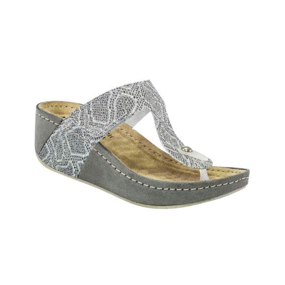 Fratellibabb Thong Wedge - Grey - My Shoe Shop - Wedge