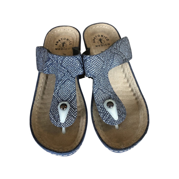 Fratellibabb Thong Wedge - Navy - My Shoe Shop - Wedge