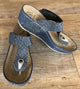 Fratellibabb Thong Wedge - Navy - My Shoe Shop - Wedge
