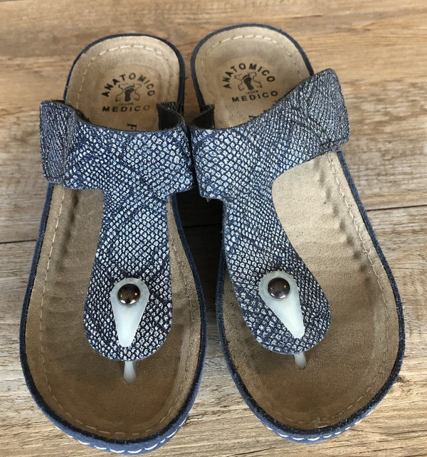 Fratellibabb Thong Wedge - Navy - My Shoe Shop - Wedge