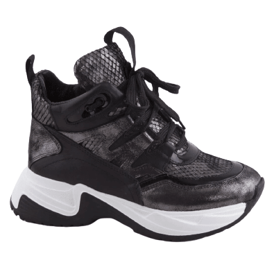 High Pewter and Black Sneaker with lace - My Shoe Shop - Sneaker
