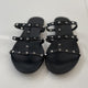 Inouvo 101095 Flat Slip-in Sandal w Studs - Black - My Shoe Shop - Flat