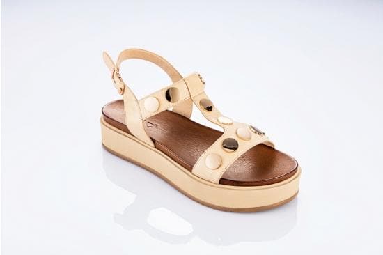 Inouvo 7282 Sandal with gold - beige - My Shoe Shop - sandal