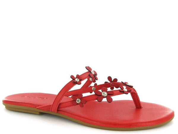 Inouvo Flower slipslop - Red - My Shoe Shop - Slipslop