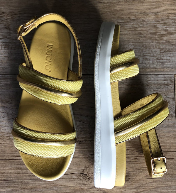 Inouvo Sandal 108007 Wedge Sandal - Lime - My Shoe Shop - sandal
