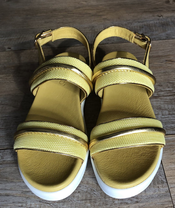 Inouvo Sandal 108007 Wedge Sandal - Lime - My Shoe Shop - sandal