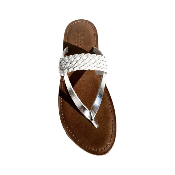 Inouvo Slipstop with braided top white - My Shoe Shop - Flat