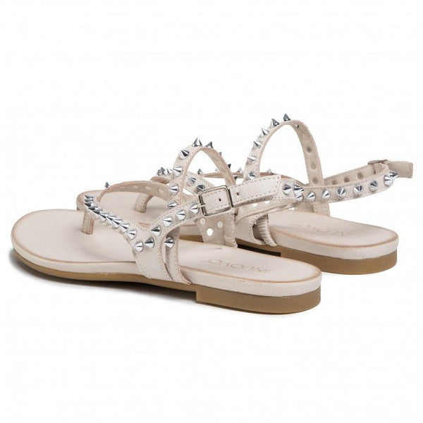 Inuovo 101105 Studded Sandal - Bone - My Shoe Shop - Flat