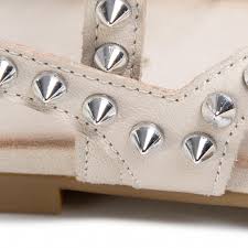 Inuovo 101105 Studded Sandal - Bone - My Shoe Shop - Flat