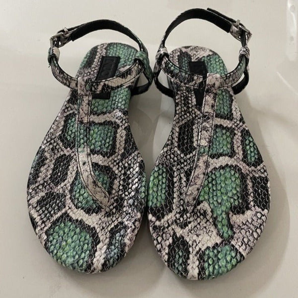 Inuovo 101113 Thong Sandal - Green Snake - My Shoe Shop - Flat