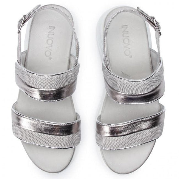 Inuovo 114008 Wedge Sandal with Silver - Ice - My Shoe Shop - sandal