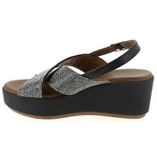 Inuovo 123005 Diamante Wedge - Black - My Shoe Shop - sandal