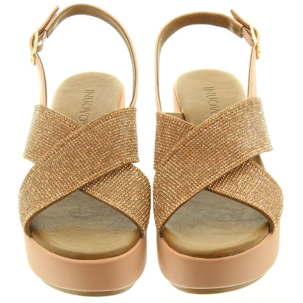Inuovo 123005 Diamante Wedge - Blush - My Shoe Shop - sandal