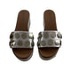Inuovo 123032 Studded Slip in leather wedge- SIlver - My Shoe Shop - Wedge