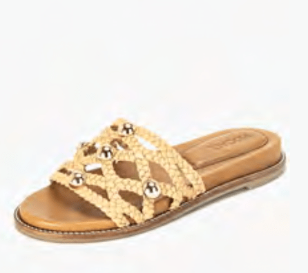 Inuovo 398007 Slip In Sandal with Gold detail - Cappucino - My Shoe Shop - sandal