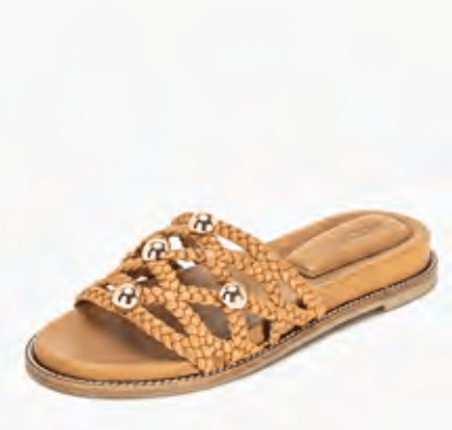 Inuovo 398007 Slip In Sandal with Gold detail - Coconut - My Shoe Shop - sandal