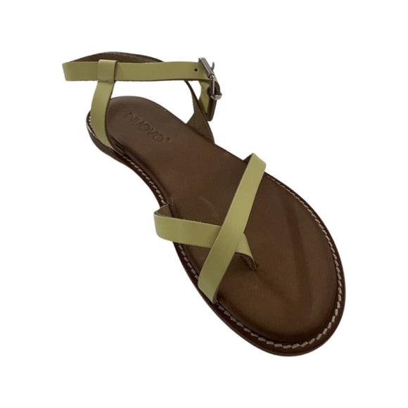 Inuovo 423066 Daisy yellow strappy leather slip-in sandal with a low 1 cm heel.