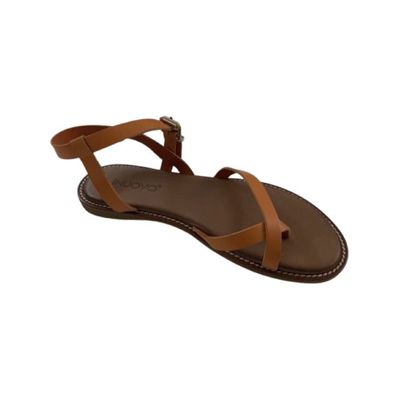 Inuovo 423066 Strappy Slip in leather sandal- Orange - My Shoe Shop - sandal