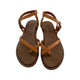 Inuovo 423066 Strappy Slip in leather sandal- Orange - My Shoe Shop - sandal