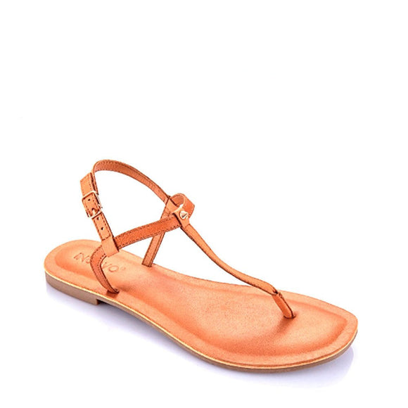 Inuovo 458009 Thong Sandal in leather sandal- Coconut - My Shoe Shop - sandal