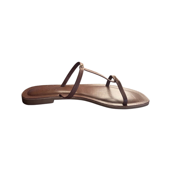 Inuovo 458011 Strap Sandal in leather sandal- Brown - My Shoe Shop - sandal
