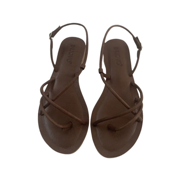 Inuovo 459008 Strappy Leather Sandal - Brown - My Shoe Shop - sandal