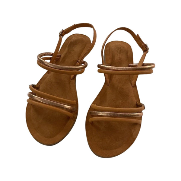 Inuovo 459016 Gladiator Sandal in leather sandal- Orange - My Shoe Shop - sandal