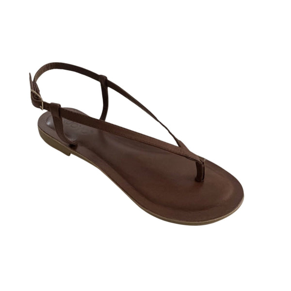 Inuovo 459017 Thong Sandal in leather sandal- Brown - My Shoe Shop - sandal