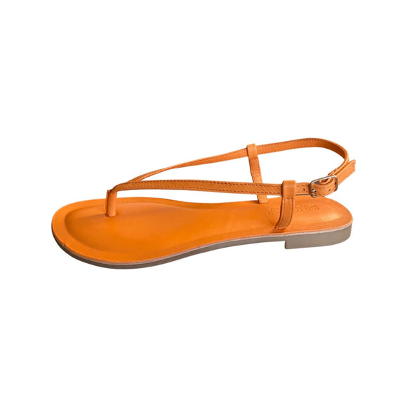 Inuovo 459017 Thong Sandal in leather sandal- Orange - My Shoe Shop - sandal