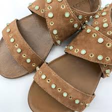 Inuovo 8415 Soft Leather Studded Sandal - Blush - My Shoe Shop - sandal