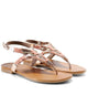 Inuovo 8440 Beaded Leather Studded Sandal - Rose Gold - My Shoe Shop - sandal