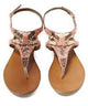 Inuovo 8440 Beaded Leather Studded Sandal - Rose Gold - My Shoe Shop - sandal