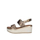 Inuovo 8674 Leather Double Strap Wedge - Pewter - My Shoe Shop - Wedge