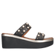 Inuovo 8686 Double Strap Pearl Wedge - Black - My Shoe Shop - Wedge